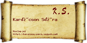 Karácson Sára névjegykártya